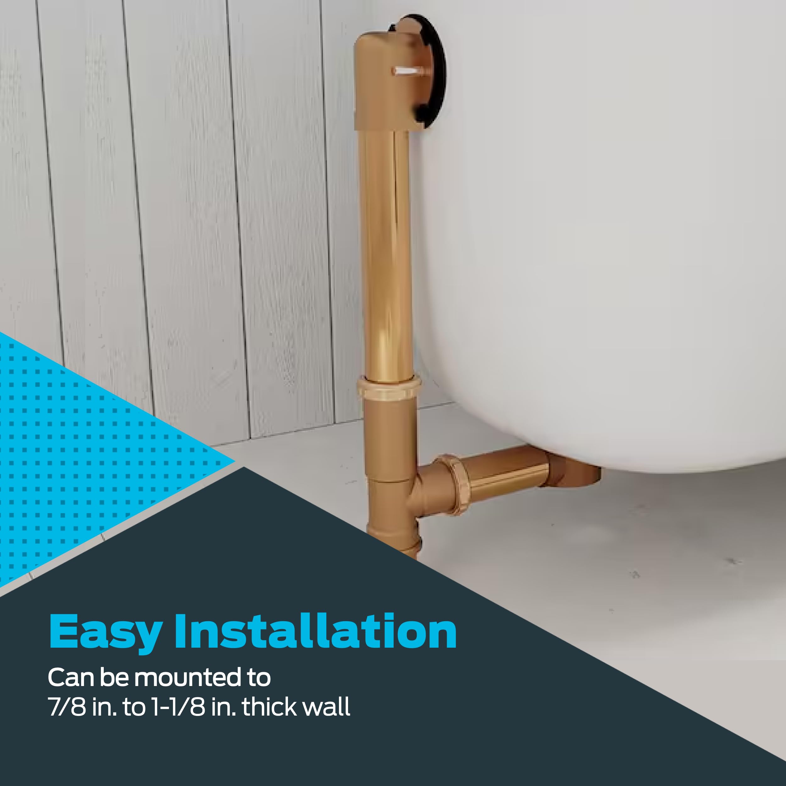 EZ-FLO Bath Waste and Overflow Shoe, 1-1/2 Inch Tubular Outlet, 1